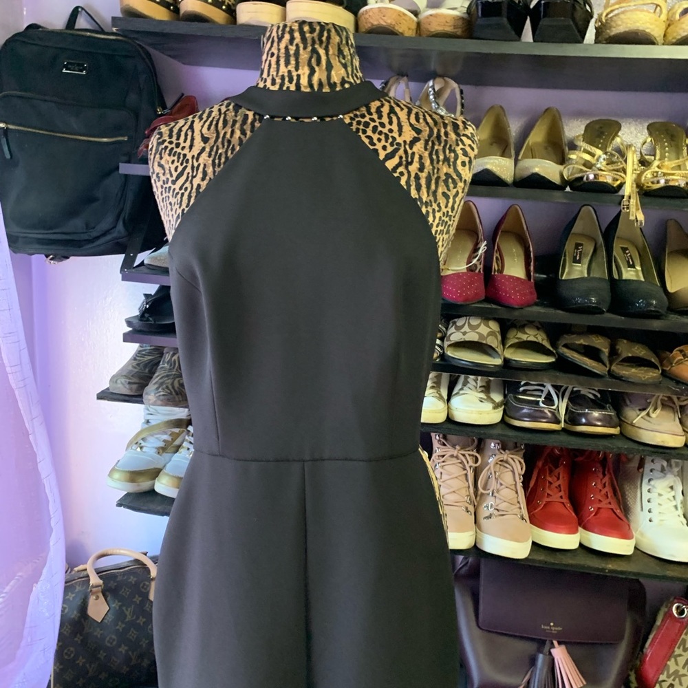 BCBG black halter jumpsuit